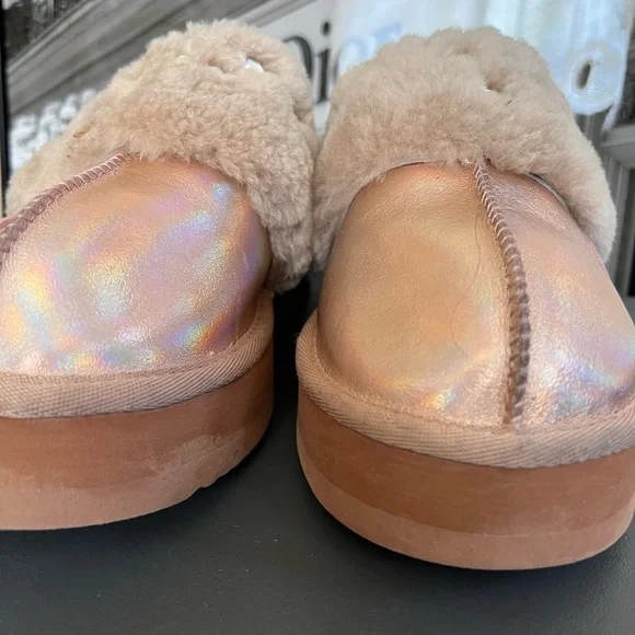 Fireside Ballina Genuine Sterling Platform Pearl Embellished Slippers - Picture 5 of 11